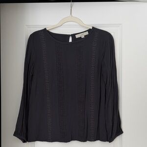 LOFT Women's Charcoal Grey Blouse